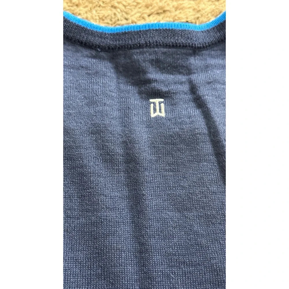 Nike Tiger Woods Collection Merino Wool Blend‎ Blue Golf Sweater Mens XL 482101